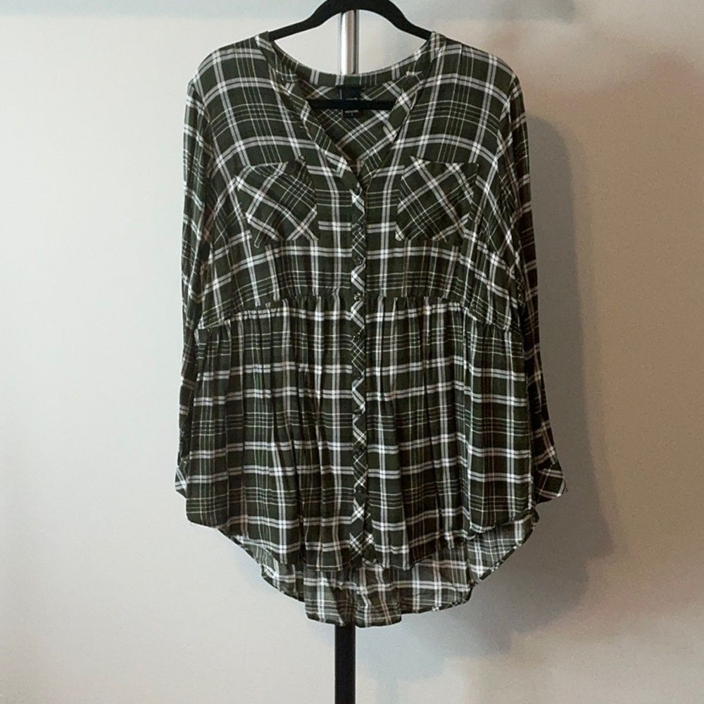 Torrid Plaid Button-Up Women's Top